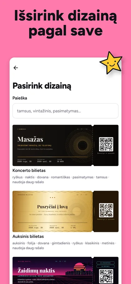 Išsirink dizainą pagal save